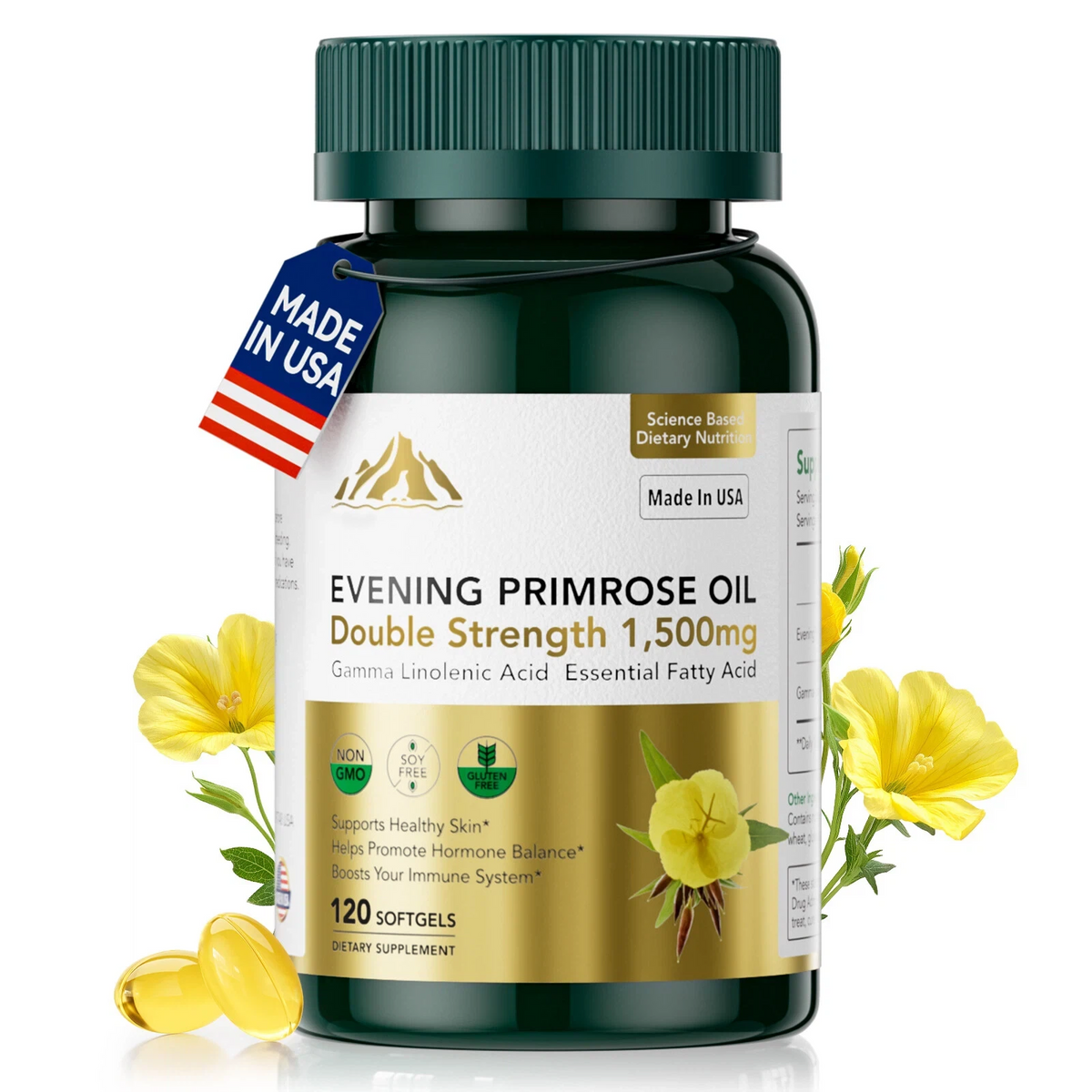 Surspark Evening Primrose Oil for Women 1500mg, 120 Softgels